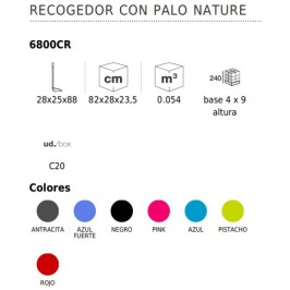 RECOGEDOR C/MANGO PLASTIKEN COLORES