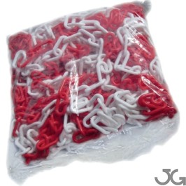 CADENA 6 MM PVC ROJO/BLANCO (BOLSA 25M)