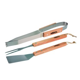 JGO 3 PIEZAS BBQ MANGO MADERA