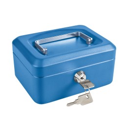 CAJA CAUDAL. C/BAN. AZUL.15,2.x11,5x8cm