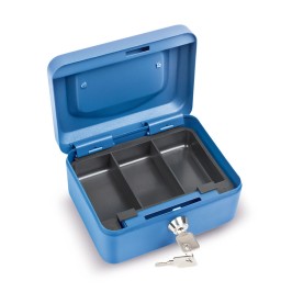 CAJA CAUDAL. C/BAN. AZUL.15,2.x11,5x8cm