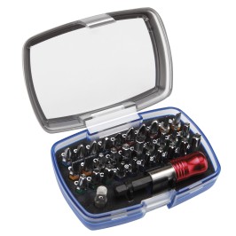 JUEGO 32 PUNTAS 1/4"+ ADAPTADORES 1/4", EN CAJA PLÁSTICO